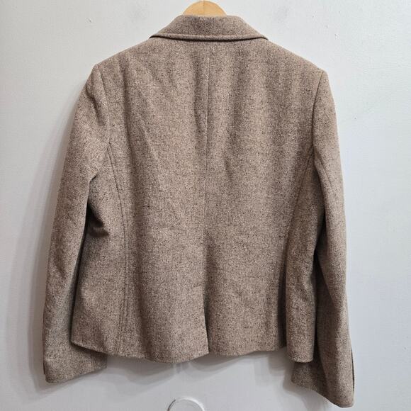 LL Bean Womens Equestrian Country Old Money Wool Silk Mottled Tweed Jacket LP - Picture 7 of 12